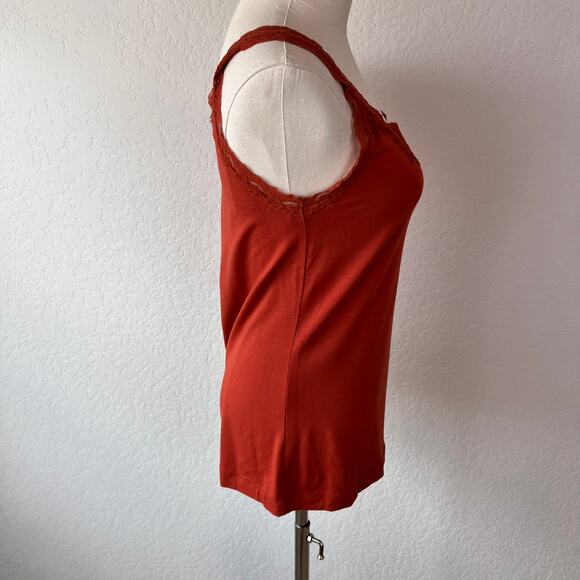Chico's Lace Trim Cami Tank Top size 0 / US 4 Burnt Orange Whimsygoth Fairycore - Picture 2 of 5